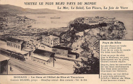 MONACO - La Gare Et L'Hôtel De Nice Et Terminus - Ed. C. Orsat  - Other & Unclassified