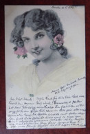 Cpa Femme Portrait - Jugendreiz - Coiffure - Fleurs  - Obl. Breslau - Women