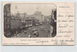 PROVIDENCE (RI) Weybosset Street, Looking East - Streetcars - Providence