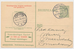 Spoorwegbriefkaart G. NS216 C - Eindhoven - Meerveldhoven 1928 - Ganzsachen