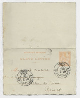 FRANCE ENTIER 15C MOUCHON CARTE LETTRE DAGUIN BORGNE ARCUEIL CACHAN 2 DEC 1901 SEINE - Maschinenstempel (Werbestempel)