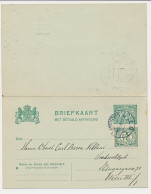 Briefkaart G. 75 / Bijfrankering Amsterdam - Oostenrijk 1908 - Postwaardestukken