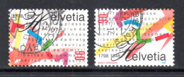 Switzerland, Used, 1998, Michel 1633, 1635 - Gebruikt