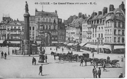 59 -  Lille - La Grand'Place (côté Gauche)  -  EC ** CPA Vierge Et Animée Attelages  ** - Lille