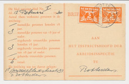 Arbeidslijst G. 17 Locaal Te Rotterdam 1940 - Entiers Postaux