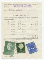 Em. Juliana 1958 Port Specificatie Formulier Alphen A/d Rijn - Unclassified