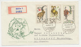 Registered Cover Czechoslovakia 1963 Red Deer - Stag - Capricorn - Other & Unclassified