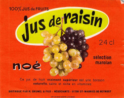 ALIMENTATION ETIQUETTES JUS DE RAISIN NOE SELECTION MAROLAN H GRUMEL SAINT MAURICE DE BEYNOST 7 X 9 CM - Lemonades & Sodas