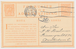 Verhuiskaart G. 8 Locaal Te Amsterdam 1928 - Na 1 Februari - Entiers Postaux