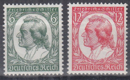 DR  554-555, Ungebraucht *, Friedrich Schiller, 1934 - Nuevos