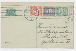 Briefkaart G. 80 A I / Bijfrankering Den Haag - Duitsland 1909 - Interi Postali