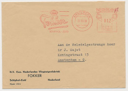 Meter Cover Netherlands 1959 Fokker - Aircraft Factory - Airplanes