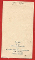 Valenciennes (59) église Notre-Dame 18-05-1952 Lucienne Carlier Communion Solennelle 2scans - Imágenes Religiosas