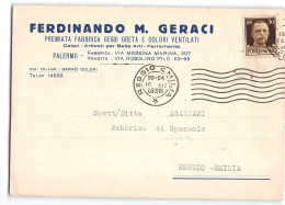 AG2853 GERACI FABBRICA GESSI GRETA COLORI PALERMO X REGGIO EMILIA - Poststempel