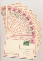 Briefkaart G. 284 Complete Set / Bijfrankering Groningen 1946 - Postwaardestukken