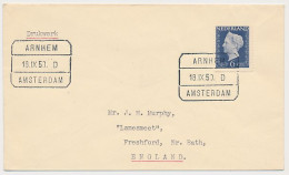 Treinblokstempel : Arnhem - Amsterdam D 1950 - Unclassified