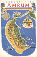 72116761 Amrum Nordseeinsel Lageplan Illustration Amrum - Sonstige & Ohne Zuordnung