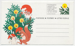 Postal Stationery Finland 1991 Santa Claus - Squirrel - Hedgehog - Hare - Kerstmis