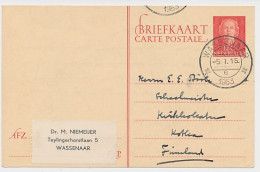Briefkaart G. 306 Wassenaar - Finland 1953 - Ganzsachen