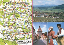72116742 Domazlice Panorama Tor Trachten Landkarte Domazlice - Tchéquie
