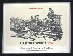 Etiquette Vin  Corse  BD à Bastia  2016 Domaine Orenga  De Gaffory Patrimonio  Illustration Edmond Baudin - Rode Wijn