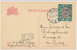 Briefkaart G. 170 I Velsen - Den Haag 1922 - Postwaardestukken