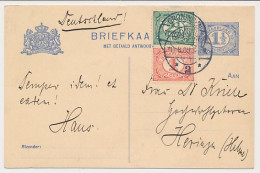 Briefkaart G. 79 I / Bijfrankering Groningen - Duitsland 1909 - Ganzsachen