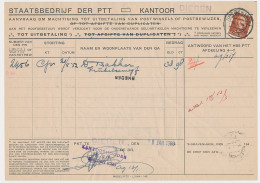 Em. En Face Rheden 1953 - Machtiging Tot Uitbetaling Postwissel - Ohne Zuordnung