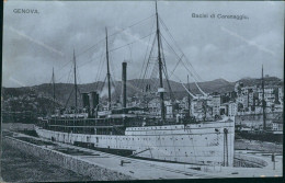 Cs487 Cartolina Fotografica Genova Citta' Bacini Di Carenaggio - Genova (Genua)