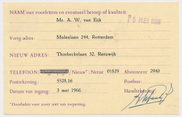 Verhuiskaart G. 32 Particulier Bedrukt Rotterdam 1966 - Material Postal