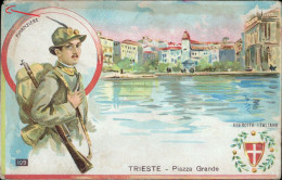 Cs421 Cartolina Trieste Citta' Piazza Grande Militare  Finanziere - Trieste (Triest)