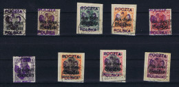Poland: Local Overprints: Kalisz Type I, On German Occupation Stamps, Surcharge Wide Eagle - Gebruikt