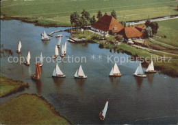 72116672 Friesland Niederlande Bauernhof Segeln Fliegeraufnahme  - Sonstige & Ohne Zuordnung