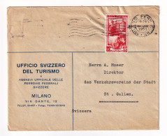 Milano 1951 Ufficio Svizzero Del Turismo Svizzera St Gallen Suisse Switzerland Francobollo Il Raccolto Italia Al Lavoro - 1946-60: Used