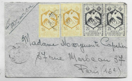 AEF 2FRX2+5FRX2 LETTRE COVER AVION ?? MOYEN CONGO TO PARIS - Cartas & Documentos