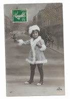 CPA - Bonne Année - "Croissant" CH. FONTANE 307 - Petite Fille Avec Toque En Fourrure Blanche, Manteau Bleu Et Guêtres - - Neujahr