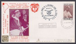 Vatican City 1968 Private Cover Pope Paul VI Meets President Of Colombia, Christianity Christian, Catholic, Vulture Bird - Storia Postale