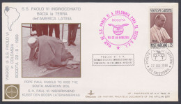 Vatican City 1968 Private Cover Pope Paul VI, Colombia, South America Visit, Christianity, Christian, Latin America - Brieven En Documenten