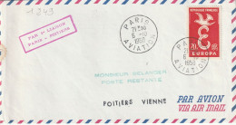 CAD   PARIS   AVIATION    / N°  1173    1 Er LIAISON   PARIS  - POITIERS - Handstempel