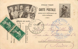 CARTE POSTALE POUVANT SERVIR AUX CIVILS ET MILITAIRES HONNEUR AUX ALLIES CACHET CONTROL POSTAL - Guerre 1914-18