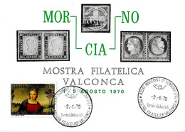 ITALIA ITALY - 1970 MORCIANO ROMAGNA (FO) Mostra Filatelica Valconca Su Cartolina Speciale - 713 - Filatelistische Tentoonstellingen