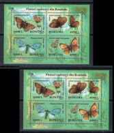 ● ROMANIA 2002 ֍ Fauna : Farfalle ● BF N.°  262 ** X 2 ● Cat. 34,00 € ● L. XX ● - Blocks & Kleinbögen