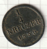 GERMANIA GERMAN STATES 1/4 KREUZER 1856 WURTTEMBERG - Piccole Monete & Altre Suddivisioni