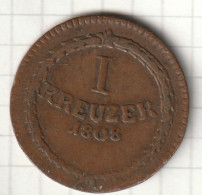 GERMANIA GERMAN STATES 1 KREUZER 1808 BADEN - Kleine Munten & Andere Onderverdelingen