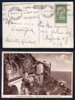 MONACO 1937 Single 30c On Picture Postcard To USA. Slogan  (h3847) - Cartas & Documentos