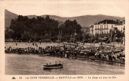 N°3615 W -cpa Banyuls Sur Mer -la Plage Un Jour De Fête- - Otros & Sin Clasificación