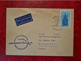 LETTRE 1963 BERLIN ERSTFLUG INTERFLUG BERLIN BUDAPEST - Sonstige & Ohne Zuordnung