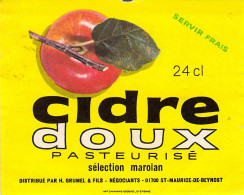 ALIMENTATION ETIQUETTES CIDRE DOUX SELECTION MAROLAN H GRUMEL SAINT MAURICE DE BEYNOST 7 X 9 CM - Alkohole & Spirituosen