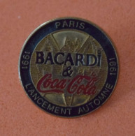 Pin's BACARDI & Coca Cola Lancement Automne 1991 PARIS "abus Dangereux" - Coca-Cola