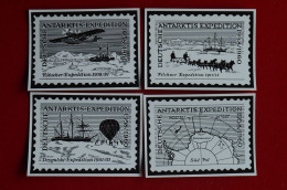 Deutsche Antarktis Expedition 1958 1960 4 Vignette Original Specimens 8.5x12 Cm German Antarctic - Viñetas De Fantasía